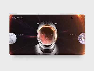 SpaceX website redesign - challenge adobexd animation astronaut creative igorvensko mars motion spacex web design website