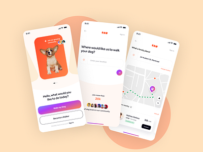 Case study on Paws, a dog-walking app 🐕 booking dog walking app