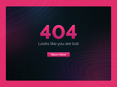 Daily UI Challenge :: 008 - 404 page 404 acid error home landing page pink screen space ui