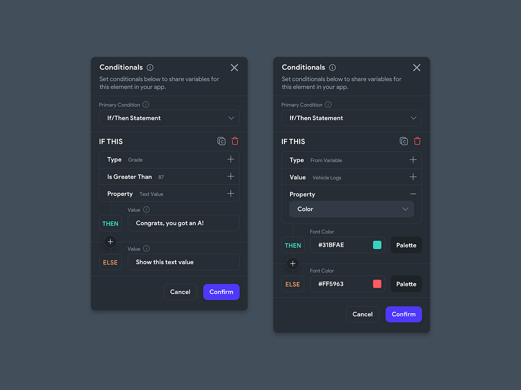 Conditional Logic in Flutterflow (WIP) by Andrew Daniels on Dribbble