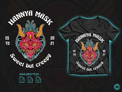 HANNYA MASK "Sweet But Creepy" apparel apparel design artworkforsale badge design branding design clothing clothing design clothingbrand designforsale hannya illustration japanese merch design merch illustration merchandise merchandise design old school tee design tshirt design vector