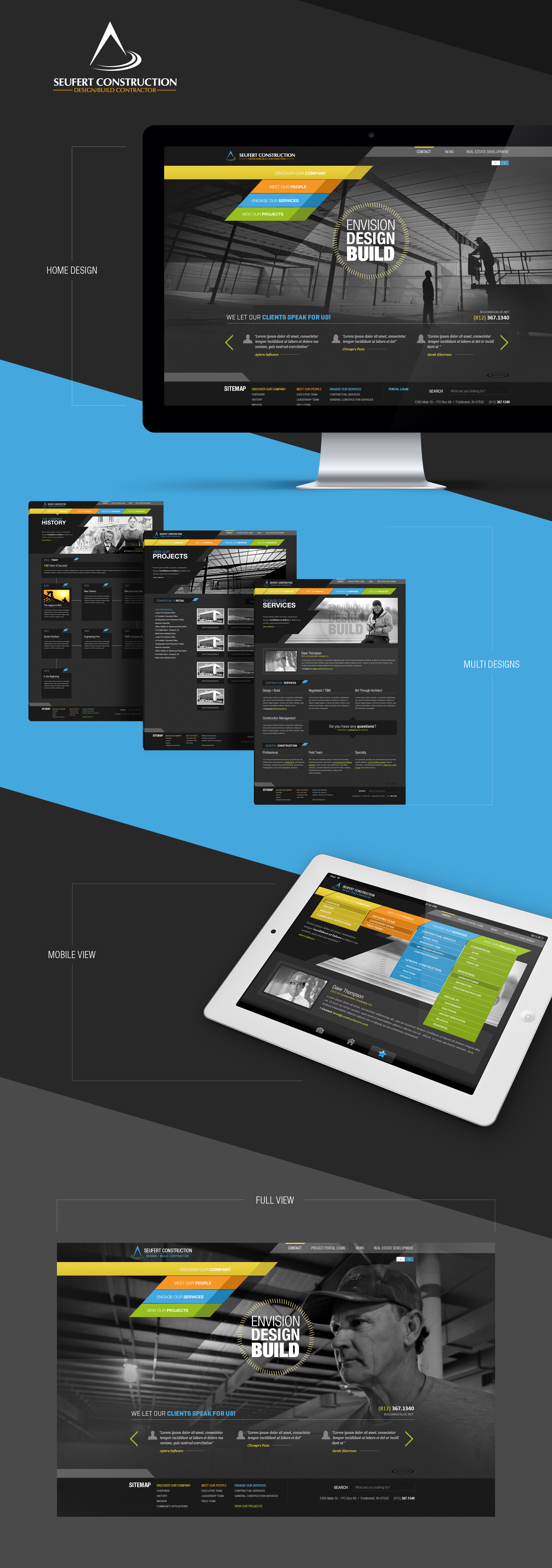 Seufert Construction | Website branding design graphic design illustration logo ui web web design website