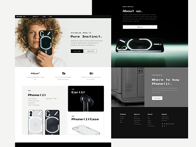 Nothing(1) mobile official website static page concept design official website phone ui ux web