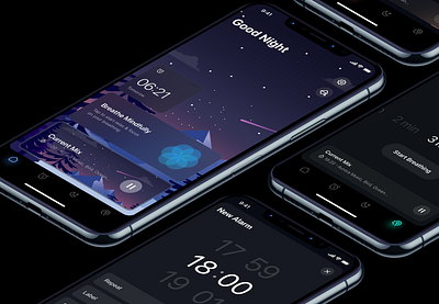 Alarm, Relaxing Sound, Calm & Meditation alarm breath calm health ios mediation meditate mobile relax sleep ui
