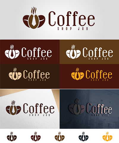 Coffee shop job logo bar branding caffee food illustration job logo logotype resturant