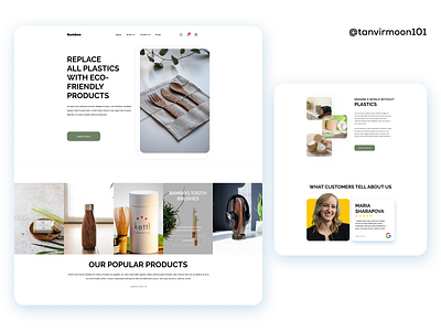Website design - Bamboo bamboo branding design design idea eco friendly environment graphic design idea landing page logo minimal modern modern ui portfolio shot simple design ui webpage website website design