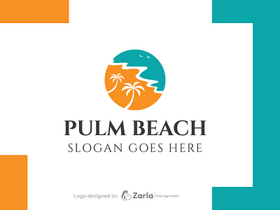 Beach Logo beach logo free logo free logo maker logo logo design logo maker ocean logo palm logo tour logo travel logo