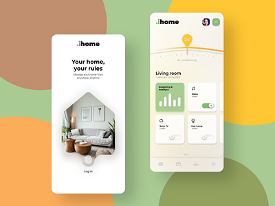 home management system UI adobexd app branding design figma graphic design green heating home homemanagement mobile temperature ui ux