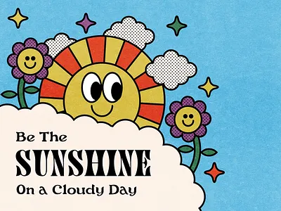 Be the Sunshine blue color design fun green happy illustration minimal orange purple sunshine vector yellow