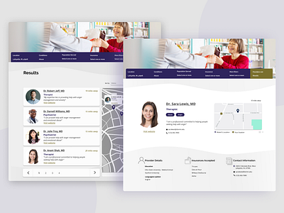 Finding Healthcare Providers branding design healthcare ui ux website