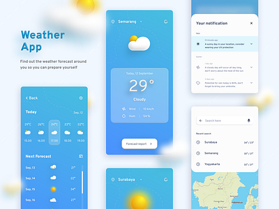 Weather app 3d animation branding graphic design logo motion graphics ui