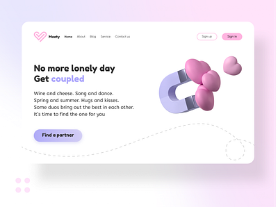 Dating website concept 3d 3d illustration app concept design illustration minimal mobile app mobile app design mobile ui ui ui desig web website wesite design