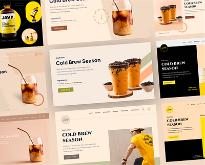 Cold Brew Season Coffee - Landing Page clean landing page coffee coffee heaer coffee shop coffee shop lading page coffee shop web coffee website cold coffee color vibe graphic design landing page minimal desing popular design spring coffee ux