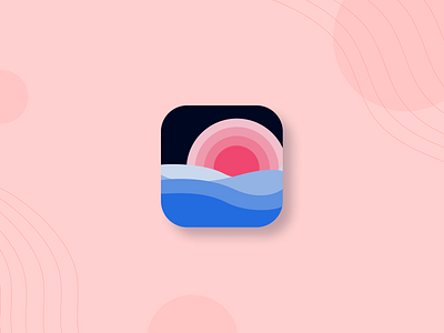 Meditation App Icon 005 app app icon blue colors daily ui daily ui 005 dailyuichallenge design figma flat graphic design icon icon design illustration meditation meditation app pink ui vector