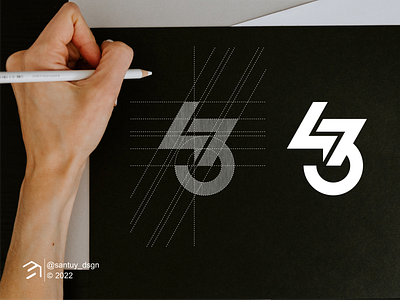 43 Monogram logo 3 4 brand branding design icon illustration inspirations logo lettering logo logo ideas logofolio logotype monogram number symbol vector
