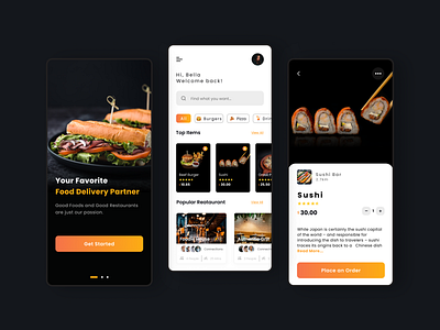 Food Delivery App Design app design landing page ui ux