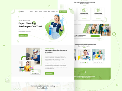 Cleaning Service Website UI business website cleaning service ui cleaning service website ui dailyui homa page design landing page minimal ui more ui successful ui ui ui design ui ux website