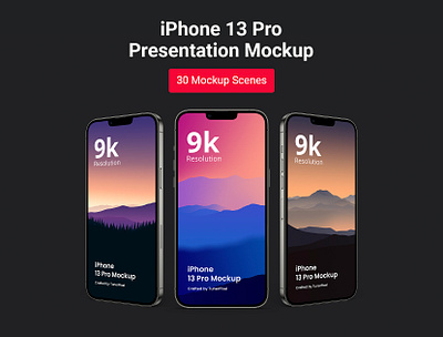 iPhone 13 Pro Mockup Pack - Highly Detailed iPhone 13 Mockups 12 13 3d app app mockup banner clean header iphone iphone 13 mockup iphone 13 pro mockup iphone mockup mockup mockups presentation pro psd psd mockup showcase