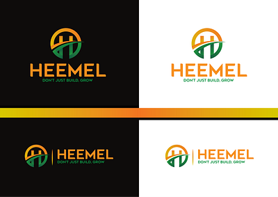 H Logo | Heemel Logo | Brand identity design brand identity branding bright logo digital marketing logo graphic design h logo logo logo design modern logo yellow logo
