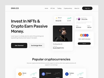 NFT & Crypto Invest Website bitcoin blockchain bored ape bored ape nft crypto wallet cryptocurrency elegant ethereum marketplace nft nft marketplace nft music nft website nfts token trade web 3 web 3.0 web design web3 web