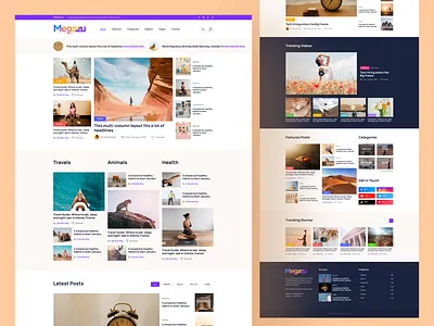 Megazu - Magazine and news website template article blog design homepage layout magazine news template
