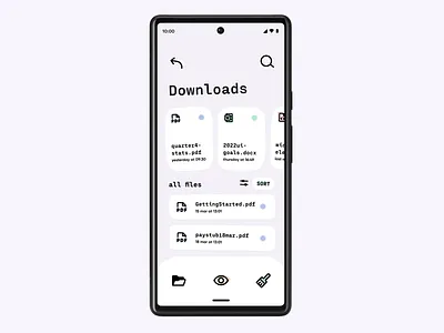 explorations in quirky UI #2: gravity files Downloads android app apple backup cloud concept design explorer file files finder google interface ios iphone management manager pixel ui