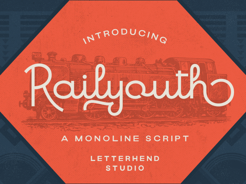 Railyouth - Monoline Script baseball font freebies