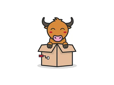 Ox for Tots baby animal box branding character design illustration logo macot mark ox toy drive toys