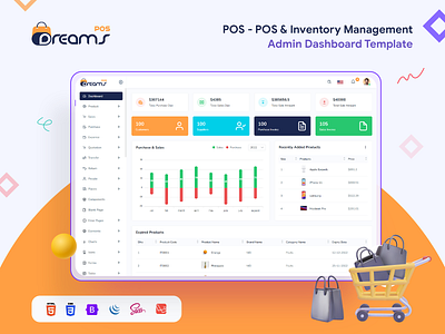 DreamsPOS | POS & Inventory Management Admin Dashboard Template billing inventory pos dashboard pos template sales dashboard