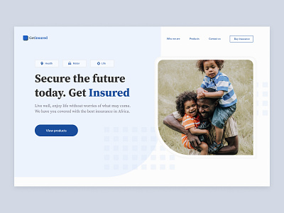 Insurance company website concept concept design design insurance company landing page ui uiux website design website ui