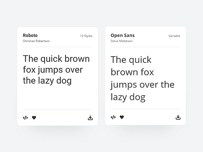 Fonts UI Card