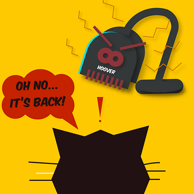 Little White Whisker: IT'S BACK assembly bright cartoon cat colorful design funny graphic design hoover littlewhitewhisker