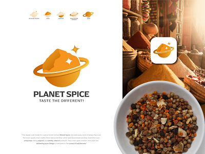 Planet Spice Logo Design | Modern Spices Logo Concept branding creative designbox food food ingredients food logo graphic design illustration logo minimal modern logo packaging pepper planet logo restaurants seasoning space logo spices spices logo turmeric