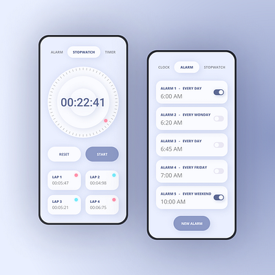 Clock App Design Concept app app design clock clock app clock app design clock redesign concept design redesign ui uidesign uidesigner uiux userinterface ux uxdesign