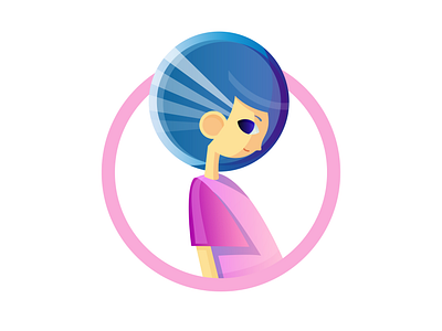 Mood of a new hairstyle 3d aesthetics art bright colours design development good mood graphic design hairdo human illustration inspiration like mood portrait positive space style stylization woman