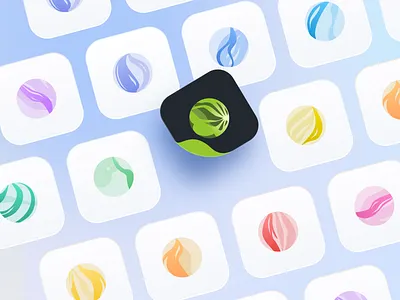 Icon design - Glass bead animation app blue branding color decorative pattern flow glass glass bead green icon illustration logo pattern red star texture ui ux vector