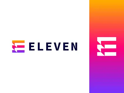11-ELEVEN abstract logo brand identity branding colorful design ecommerce gradient logo letter letter e logo logo design logodesign logodesigner logomark logos modern modern logo startup symbol technology