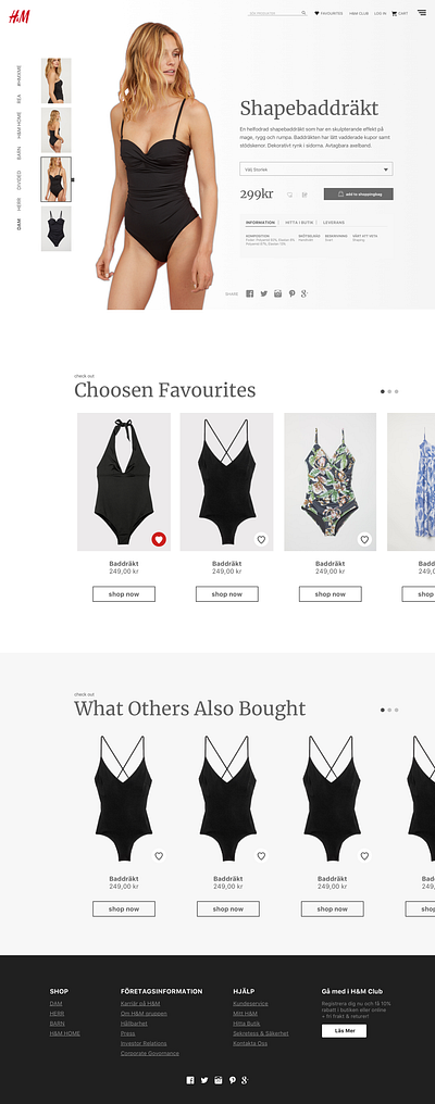 H&M E-Commerce back end front end ui ux