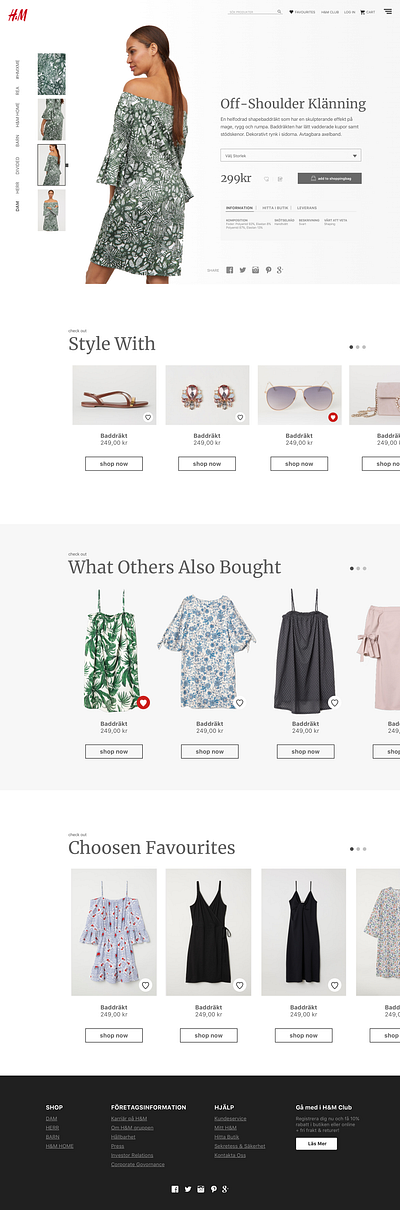 H&M E-Commerce back end front end ui ux