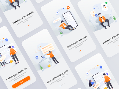 Guide page app design illustration ui