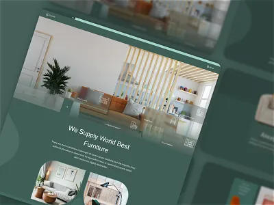 Furniture Landing Page Design abstract design branding design figma flat design furniture website design graphic design green color landing page design modern design professional design texture ui ui design ux design web design website design wooden wooden website design xd