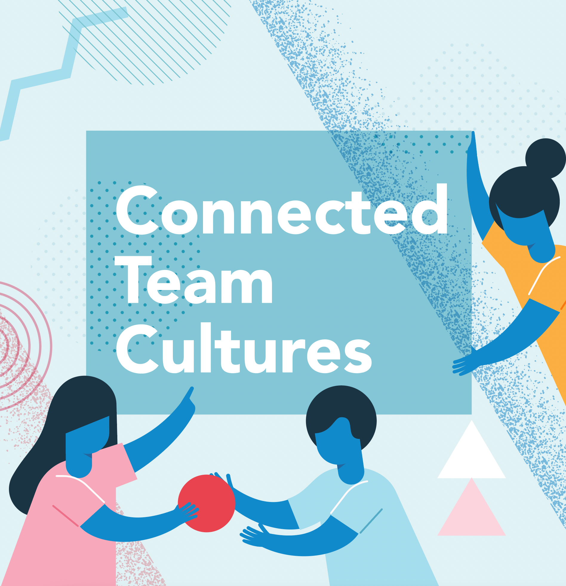 Connected Team Cultures blue character design design illustration vector based