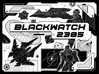 Blackwatch 2385 book galaxy graphic illustration proart robot space spacecrafts spaceships trend vector vehicle weapon
