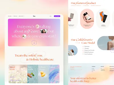 Beauty care Landing page beauty branding clean drug elegant flat health illustration page skincare typography ui ux website women