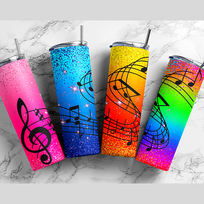 Digital 20oz Straight Skinny Tumbler Wraps Set, Music Notes 20oz music tumbler set 20oz ombre glitter tumbler 20oz tumbler set 20oz tumbler sublimation 300dpi digital tumbler files design digital download digital tumbler design full tumbler wrap music notes tumbler music tumbler sublimation png files straight tumbler file