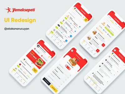 Yemeksepeti App UI Redesign app burger cafe chef delivery eat eating food food app order redesign restaurant ui yemeksepeti