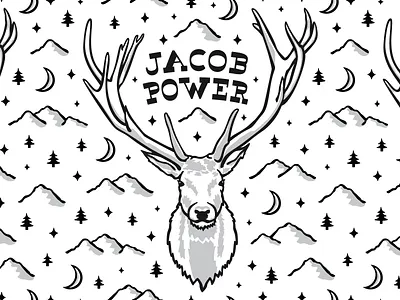 Mr. Elk Design antlers bull elk design elk grayscale mountains outdoors pattern pattern design surface design western