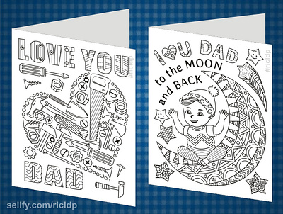 Printable Coloring Cards for Daddy