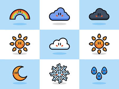 Weather Cartoon Illustration cartoon cloud graphic design illlustration illustration illustrator kids rain snow sunny vector weather