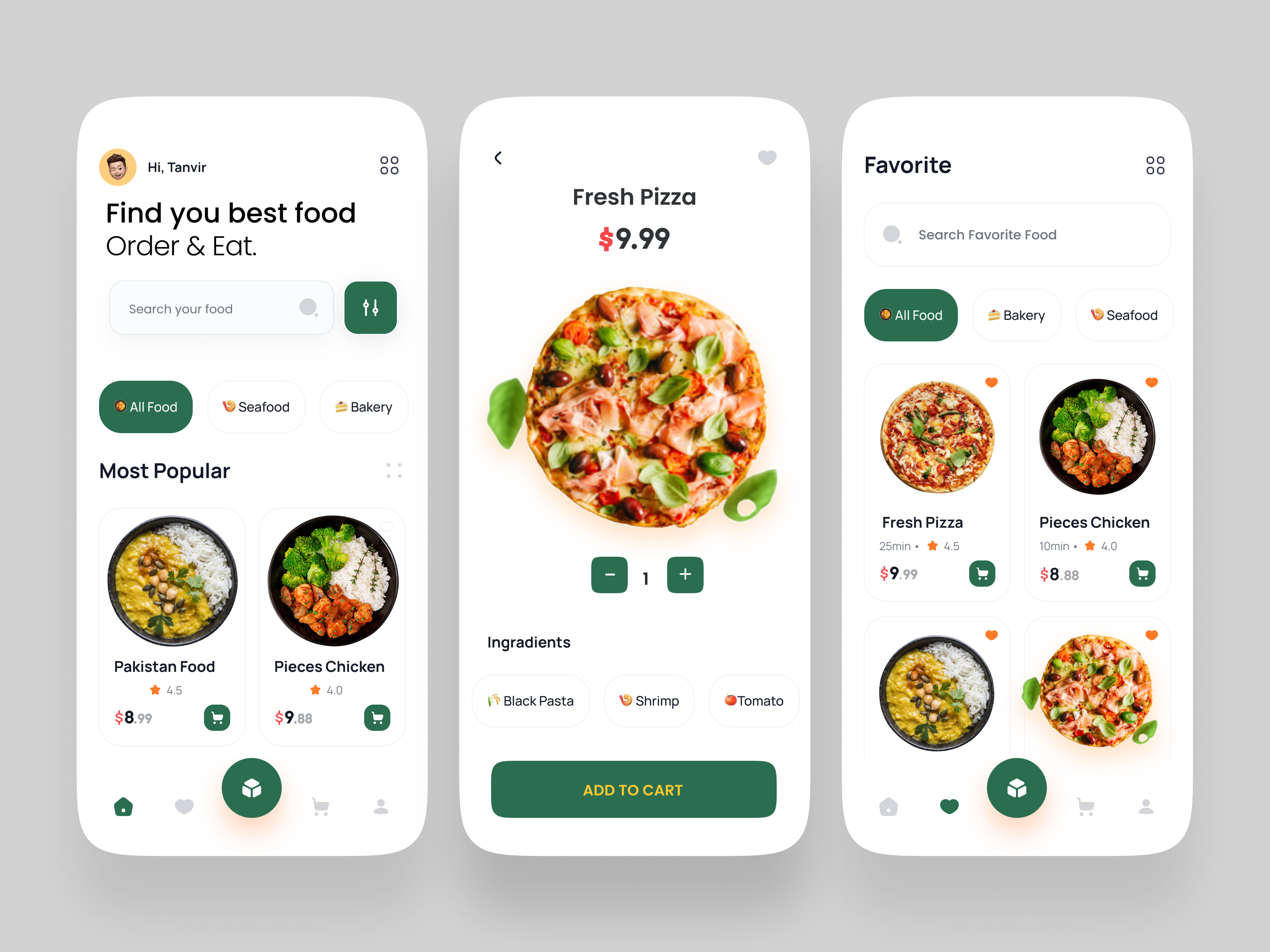 Example of Food Delivery App Design